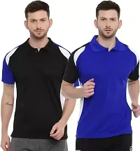 Reliable Cotton Blend Solid Tees For Men Pack Of 2-thumb1