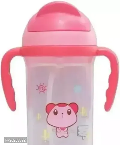 MOM S SIP Baby Straw Sipper Cup with Twin HandleJuice Training Sipper BPA Free 350ML Pink-thumb0