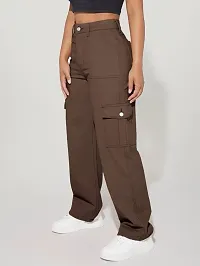 Fabulous Brown Denim Solid Jeans For Women-thumb4