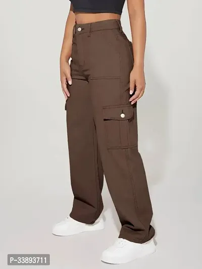 Fabulous Brown Denim Solid Jeans For Women-thumb5