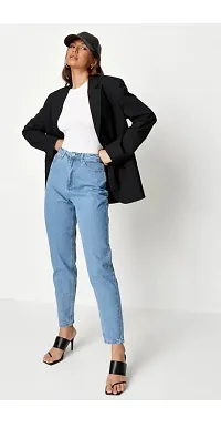 Fabulous Blue Denim Solid Jeans For Women-thumb3