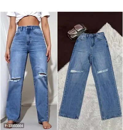 Fabulous Blue Denim Solid Jeans For Women-thumb2