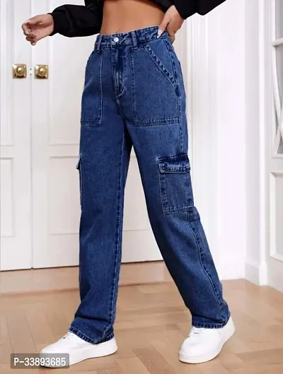 Fabulous Blue Denim Solid Jeans For Women-thumb4