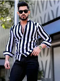 Stylish Regular Fit Silk Blend Long Sleeves Casual Shirt for Men-thumb2