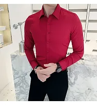 Trending Formal Cotton Blend Solid Long Sleeve For Men-thumb1
