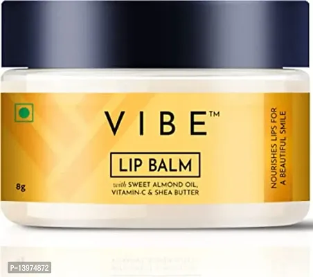 VIBE 100% Natural Lip Balm for Women  Men - 8g, Lip Care with Sweet Almond, Vitamin C, Shea Butter  Grapefruit Essential Oils, Lip Balm for Chapped..