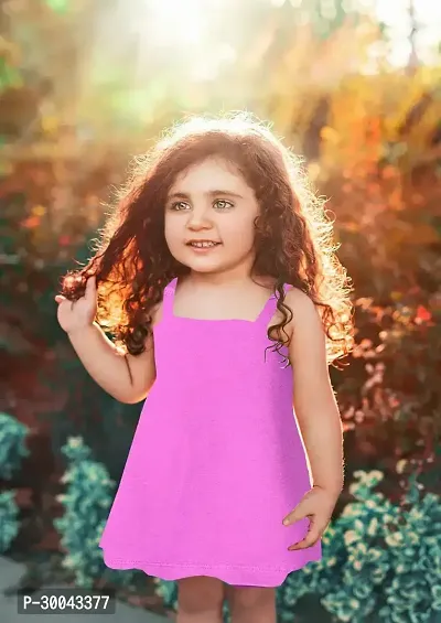 Fabulous Purple Cotton Solid Frock For Girls