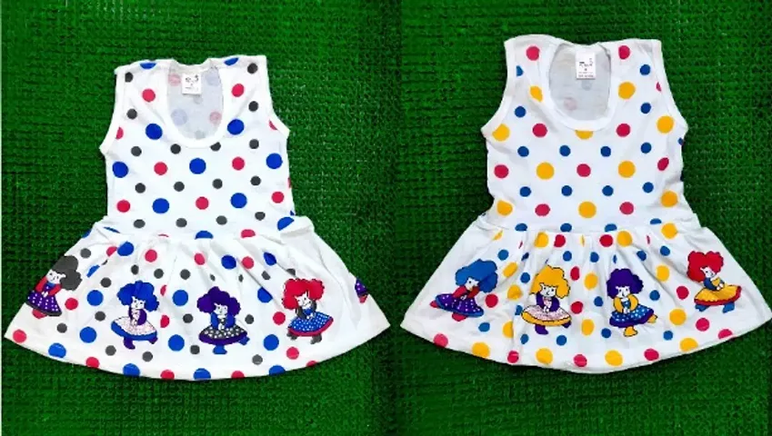 Girls Cotton Polka Dot Frock