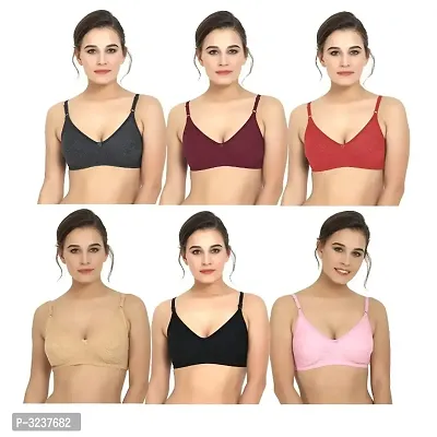 Multicoloured Cotton Spandex Other Bras For Women