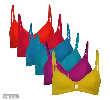 Women Solid Trendy Bra Pack Of 6(Assorted Color)-thumb0
