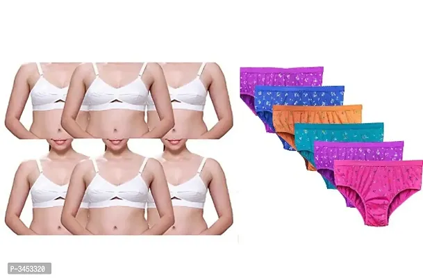 Women Trendy Bra  Panty Set Pack Of 6