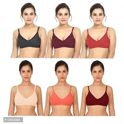 Multicoloured Cotton Spandex Other Bras For Women
