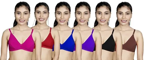 Stylish Blend Solid Bras For Women Pack Of