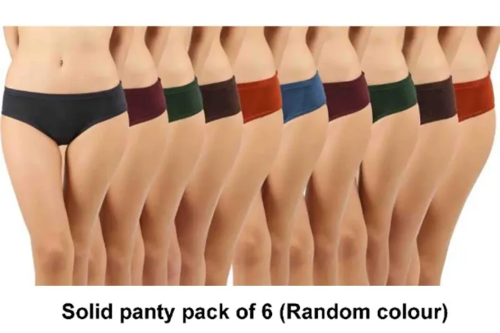 Women solid panty pack of (Random colour)