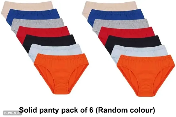 Women solid panty pack of 6 (Random colour)-thumb0