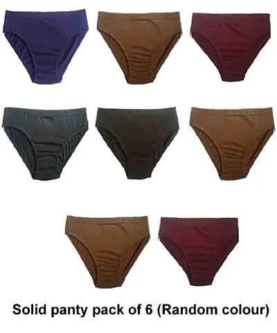 Pack of - Women's Plain Hipster Panties