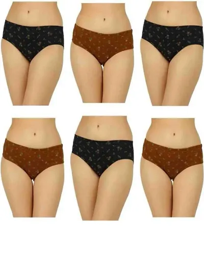 RM Women Blend Hipster Panties Underwear (Multicolour, XXL) (Pack of 6)