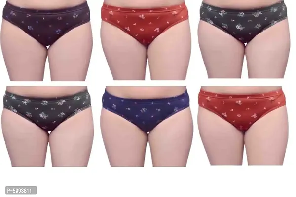 Women Printed Panty Pack of 6