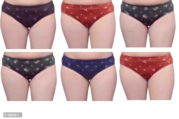 Women Printed Panty Pack of 6-thumb0