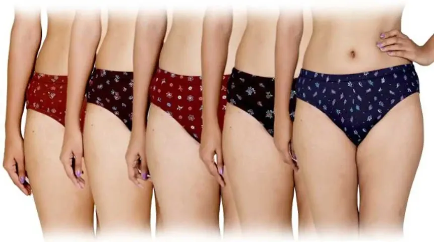 RM Women Blend Hipster Panties Underwear (Multicolor, L) (Pack of 5)