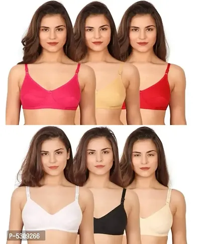 Women Hosiery Magnet Bra Pack of 6 (Random Colour)