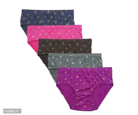 Women Printed Panty Pack of 5 (Random Colour Will Be Send)-thumb0