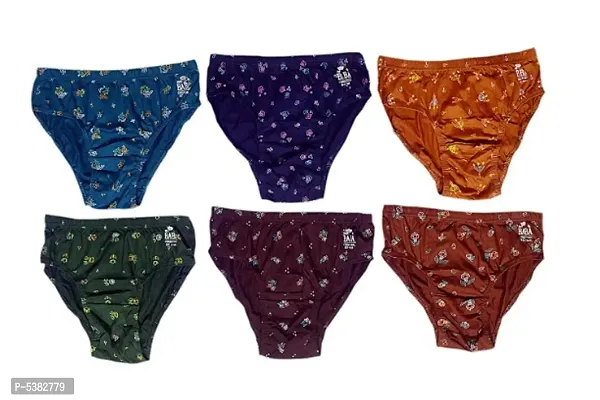 Women Printed Panty Pack of 6 (Random Colour Will Be Send)-thumb0