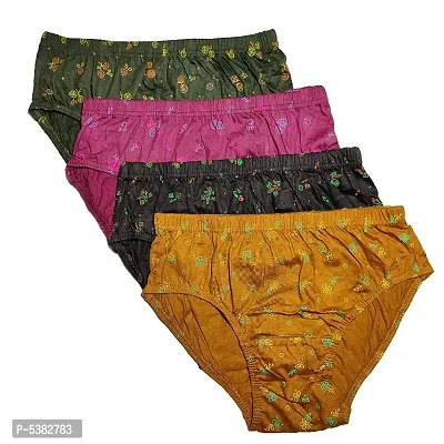 Women Printed Panty Pack of 4 (Random Colour Will Be Send)-thumb0