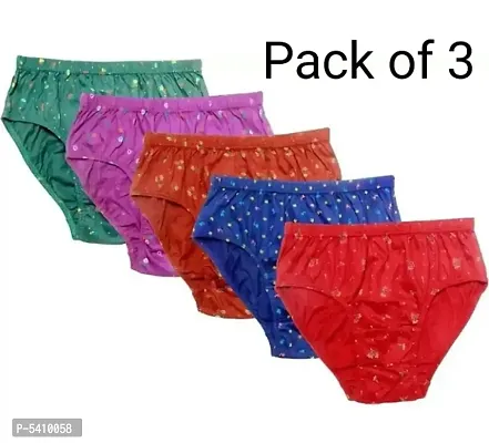 Women Printed Panty Pack of 3 (Random Colour Will Be Send)-thumb0