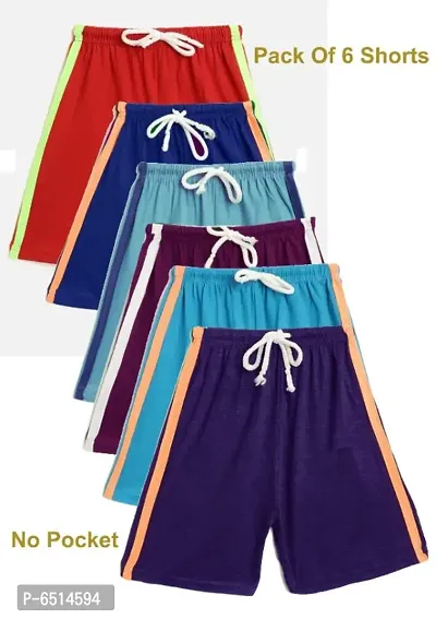 Multicolor Cotton Blend Shorts Pack of 6