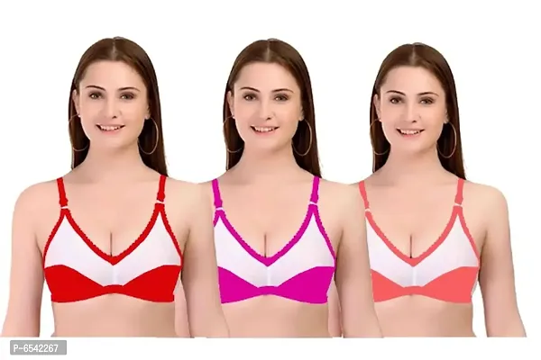 Women Multicolor Bra Pack of 3 (Any Color)