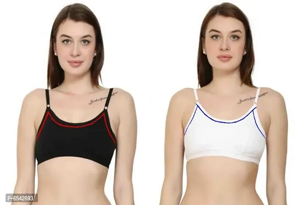 Women Non Padded Sports Bra pack of 2 (Any Colour)-thumb0