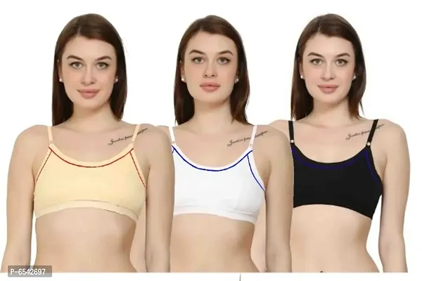 Women Multicolor Sports Bra Pack of 3 (Any Color)