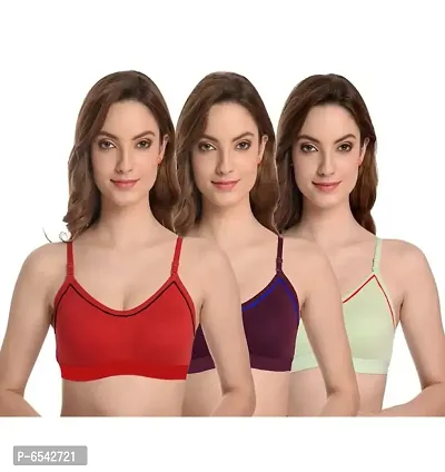 Ladies Sport Bras - Pack of 3 - Multicolour