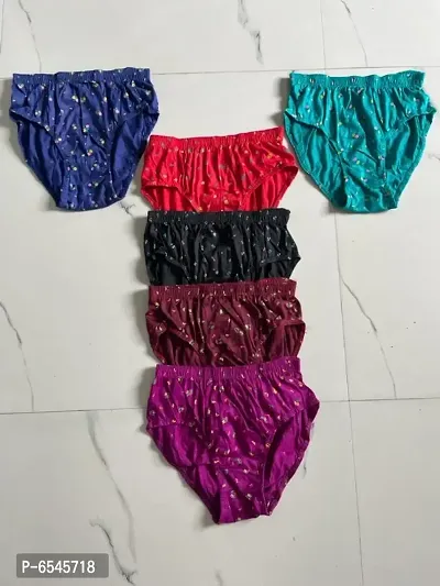 Women Printed Panty Pack of 6 (Random Colour Will Be Send)