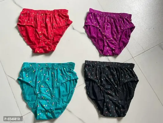 Women Printed Panty Pack of 4 (Random Colour Will Be Send)