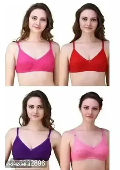 Women Non Padded Bra Pack Of 4-thumb0