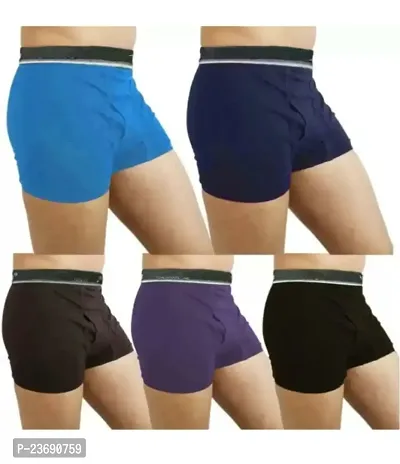 Classic Cotton Blend Solid Trunks for Men,  Pack of 5-thumb0