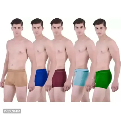 Classic Cotton Blend Solid Trunks for Men,  Pack of 5