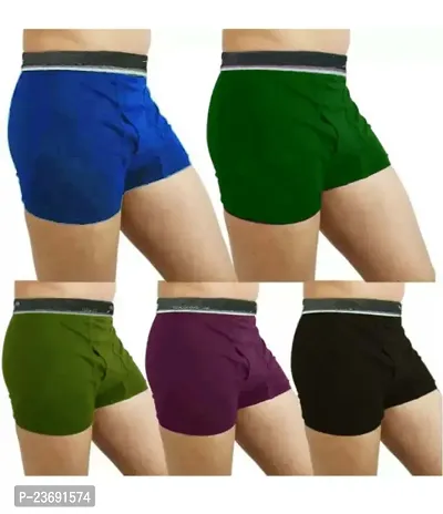 Classic Cotton Blend Solid Trunks for Men,  Pack of 5-thumb0