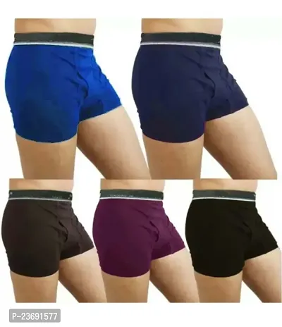 Classic Cotton Blend Solid Trunks for Men,  Pack of 5-thumb0