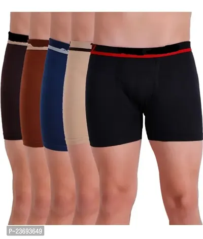 Classic Cotton Blend Solid Trunks for Men,  Pack of 5-thumb0