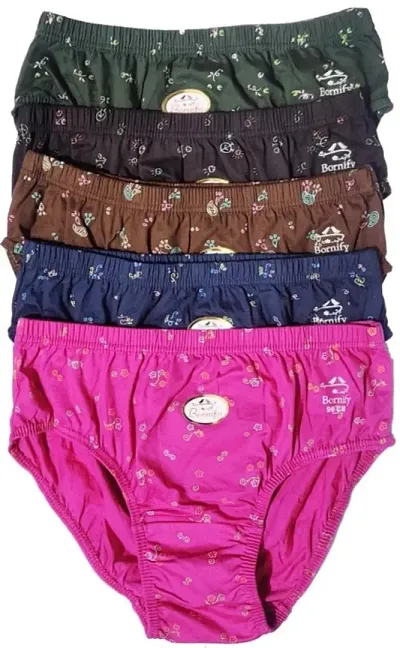 RM Women Cotton Printed Hipster Panties Underwear (Multicolor, 80) (Pack of 5)