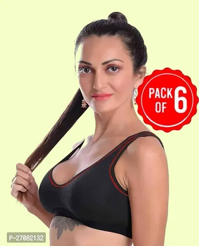 Pack Of 6 Sports Bra Combo For Women-thumb0