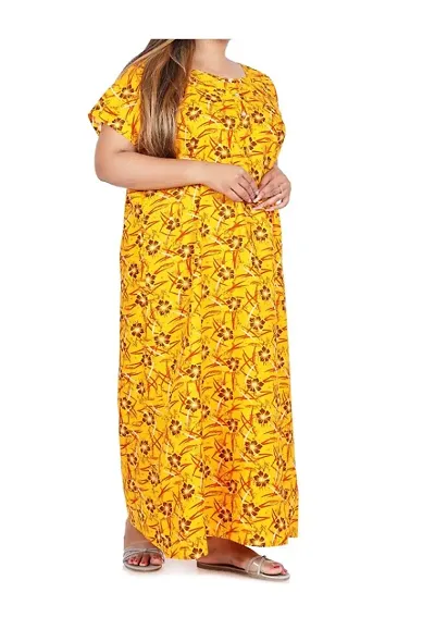 Cotton Printed Nighty/Night Gown/Night Dress For Women