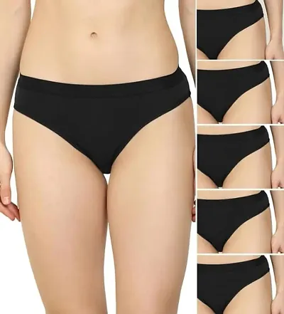 Stylish Blend Solid Briefs For Women Pack Of