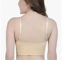 Stylish Beige Cotton Solid Lightly Padded Bras For Women-thumb1