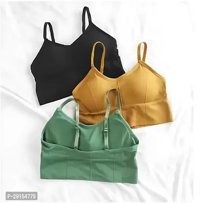 Pack of 3 Women Cami Bra Lightly Padded Bra  (Multicolor)-thumb0