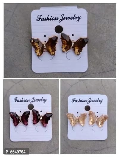 New Trendy Butterfly Earrings for Girl and women Combo Sets of 3