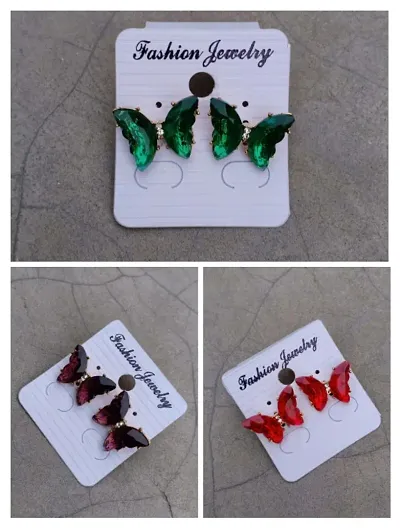 New Fancy Butter-Fly Design Earrings Sets for Girl and Women Pack of 3